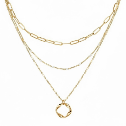 Mix Colar Avelora Banhado em Ouro 18K