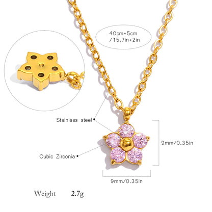 Colar Flower Banhada em Ouro 18K