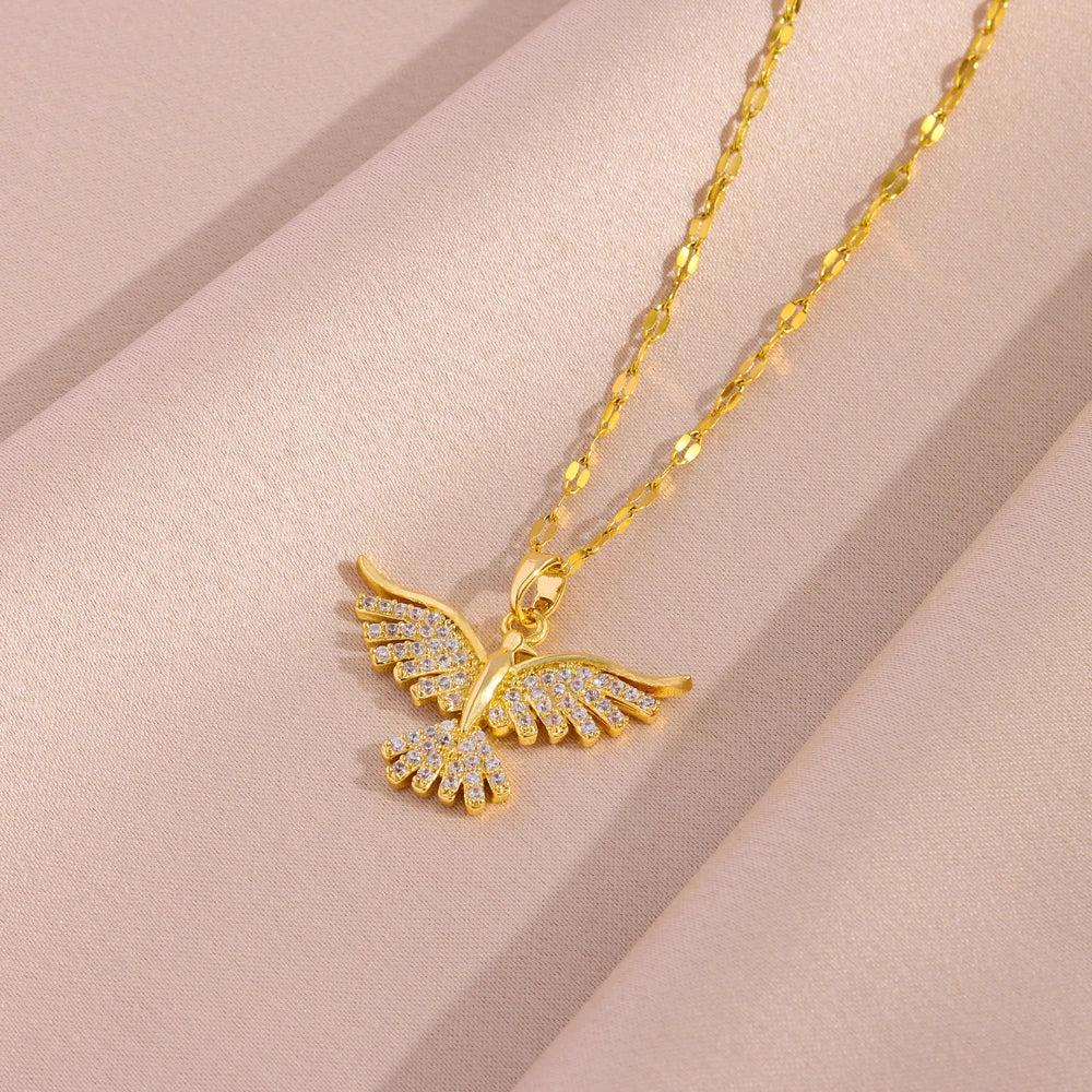 Colar Phoenix Banhado em Ouro 18K