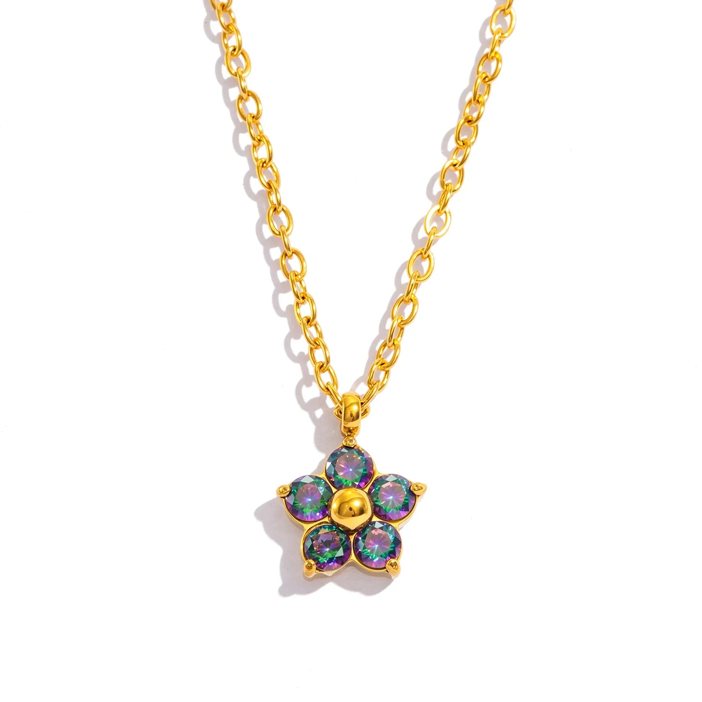 Colar Flower Banhada em Ouro 18K