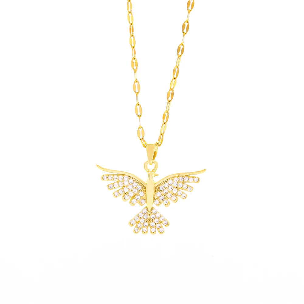 Colar Phoenix Banhado em Ouro 18K
