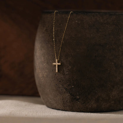 Colar Cruz fina Banhado em Ouro 18K